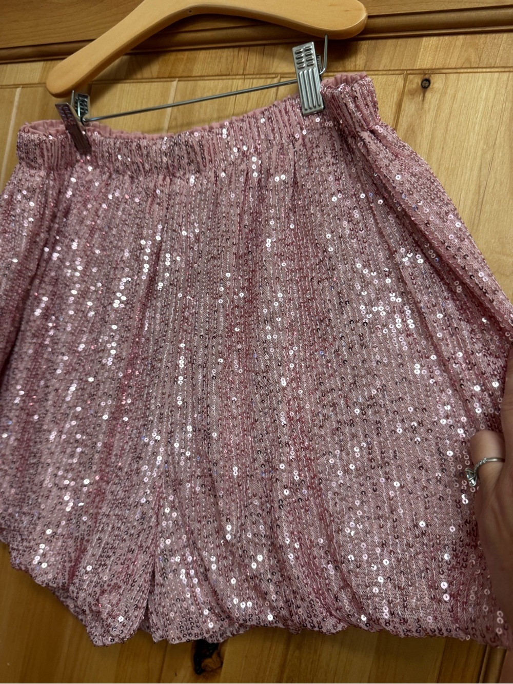 Pink Sequin Bubble Shorts - Picture 5 of 7